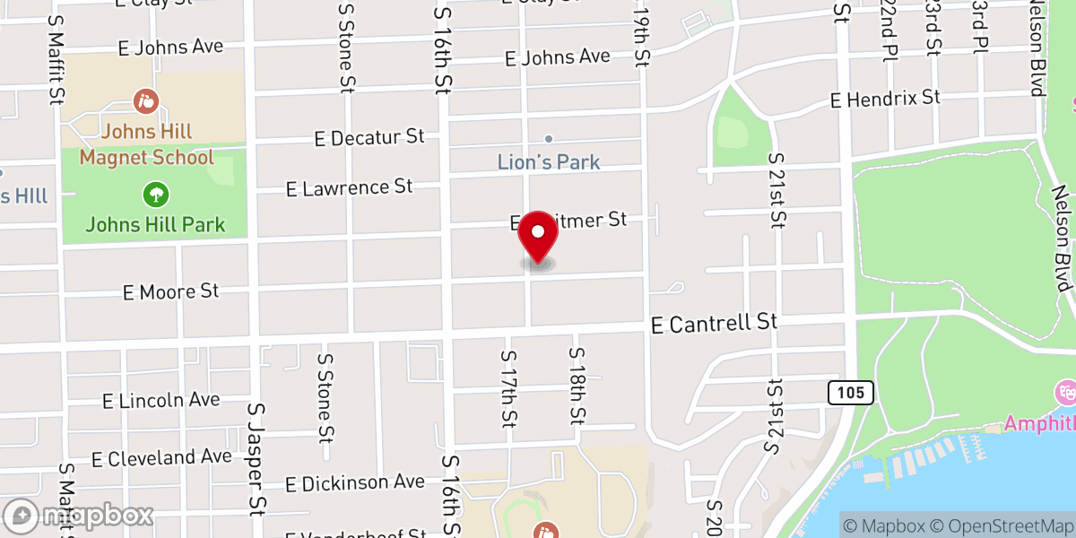 Map showing location of Victory Temple Apostolic Church