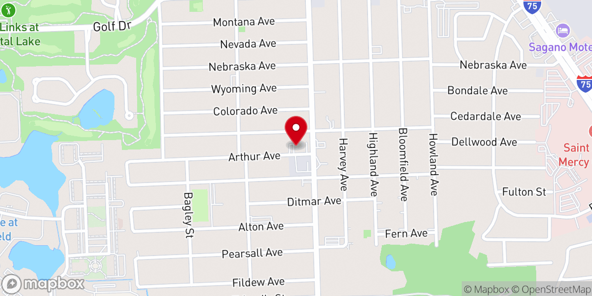 Map showing location of Bethlehem Missionary Baptist