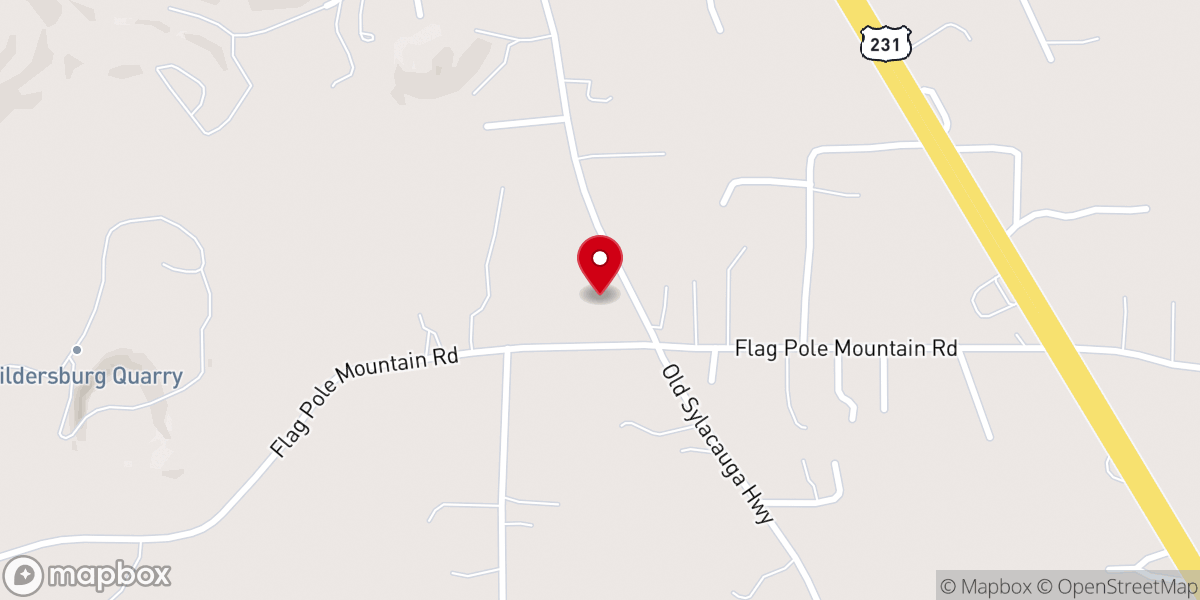 Map showing location of Mountain View Baptist Church