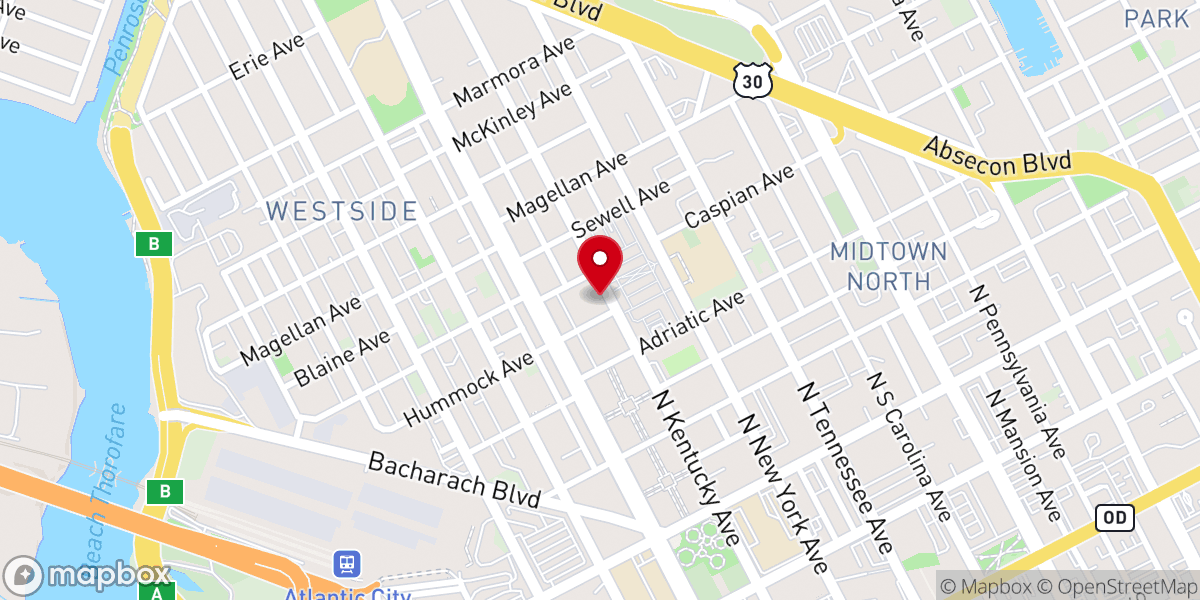 Map showing location of Rhoda Ashley Dd Dth Pastor