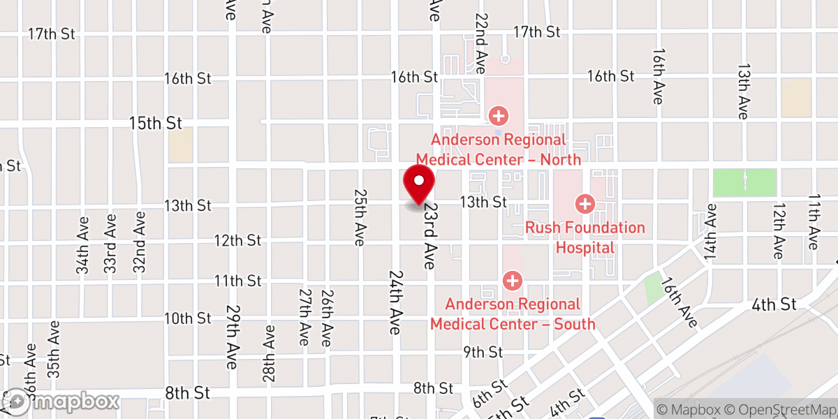 Map showing location of First Christian Church