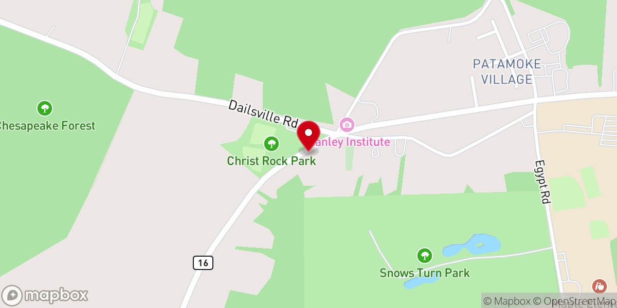 Map showing location of Rock Methodist Church