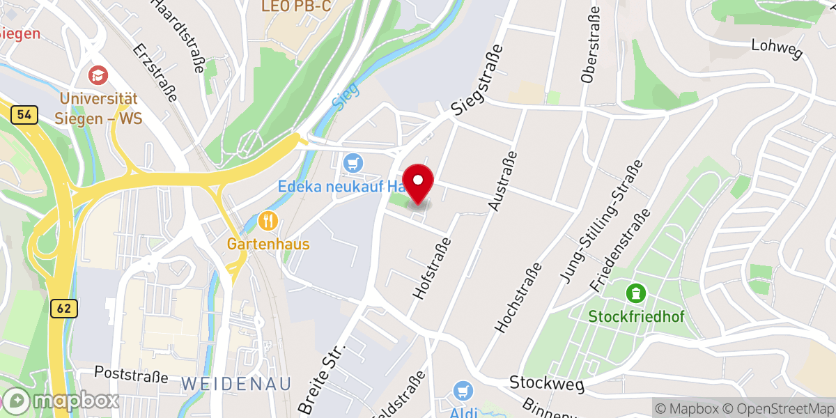 Map showing location of Evang. Gemeinschaft Weidenau
