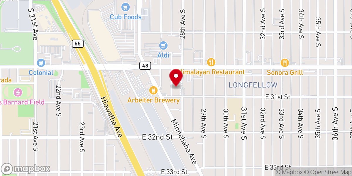 Map showing location of Holy Trinity Lutheran Church