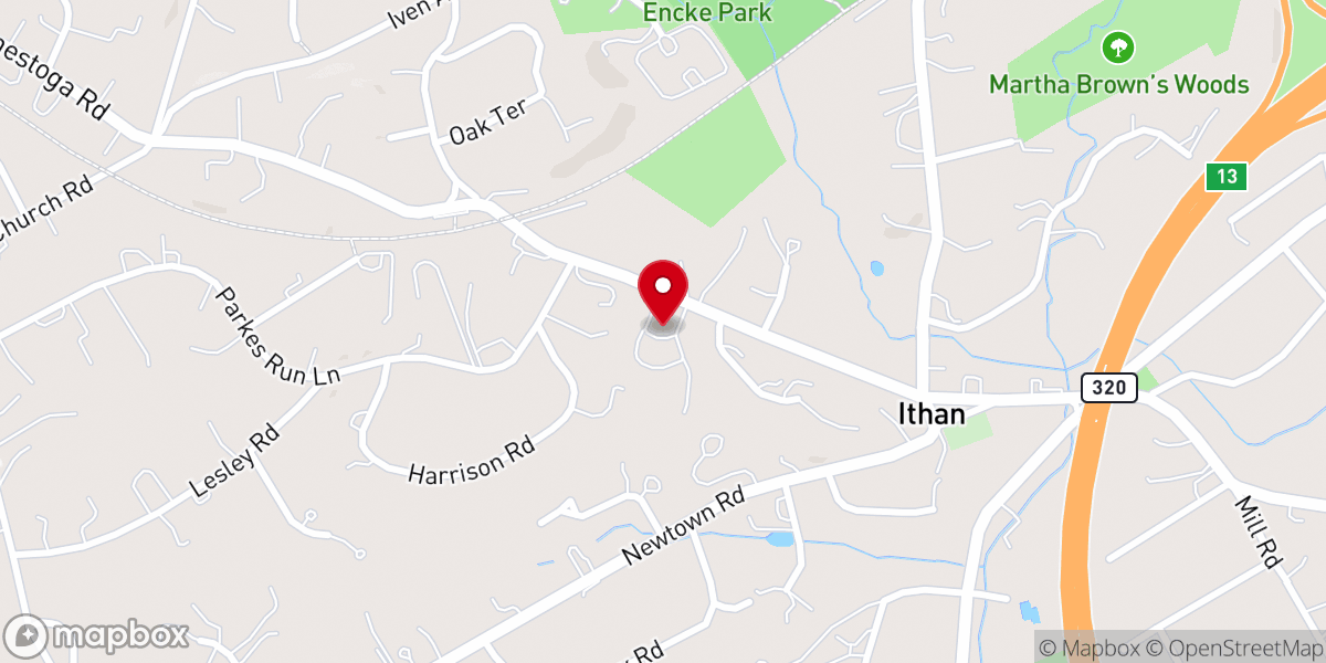 Map showing location of Christ Church Ithan