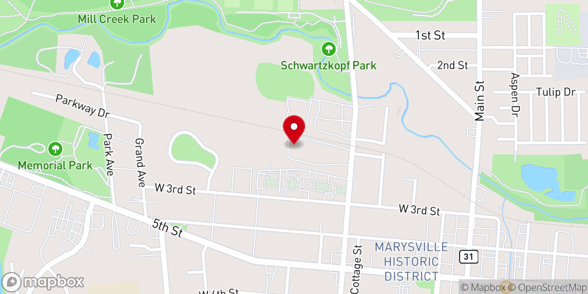 Map showing location of Hope Center