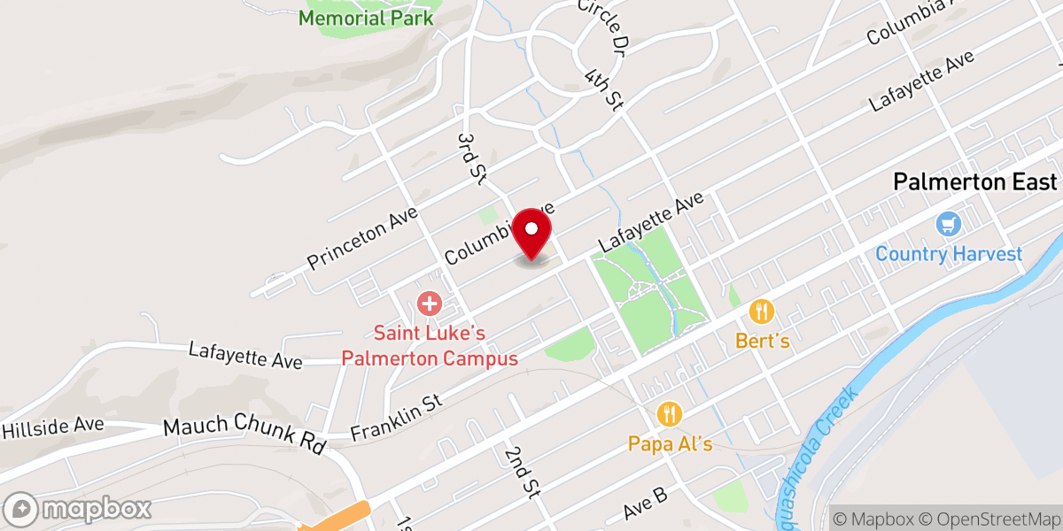 Map showing location of Sacred Heart Catholic Church