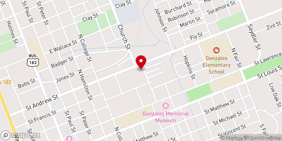 Map showing location of Henson Chapel United Methodist Church