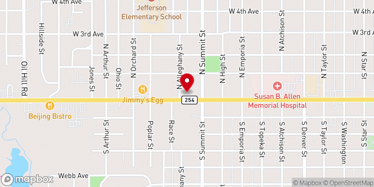 Map showing location of Grace Lutheran Church