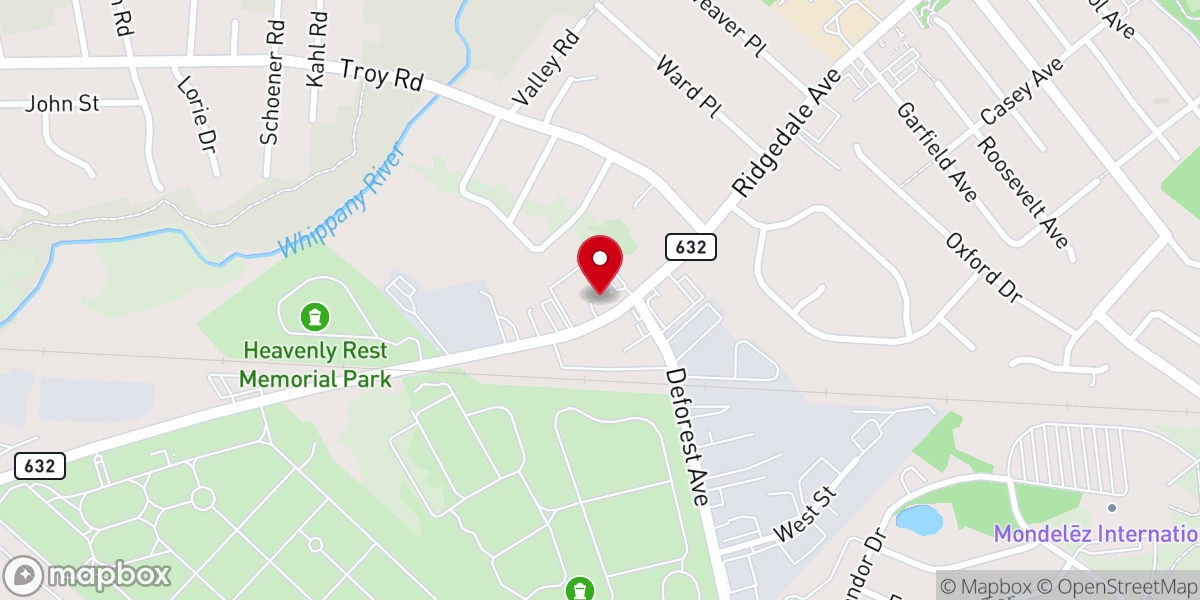 Map showing location of St. Rose of Lima Church