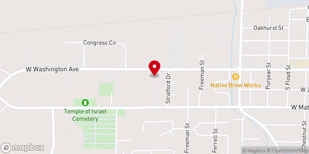 Map showing location of WASHINGTON AVENUE CHURCH OF CHRIST