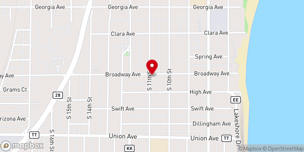 Map showing location of Saint Andrew Lutheran Church