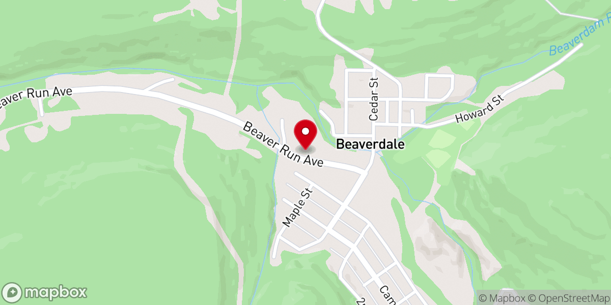 Map showing location of Beaverdale C&MA Church