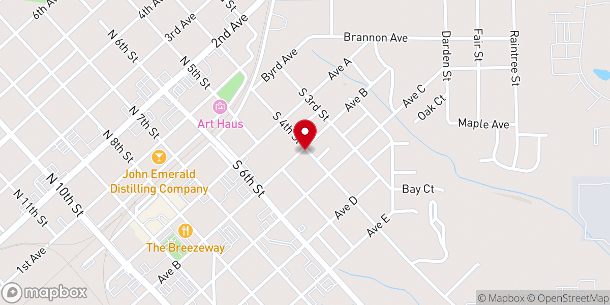 Map showing location of Ferguson Chapel Church