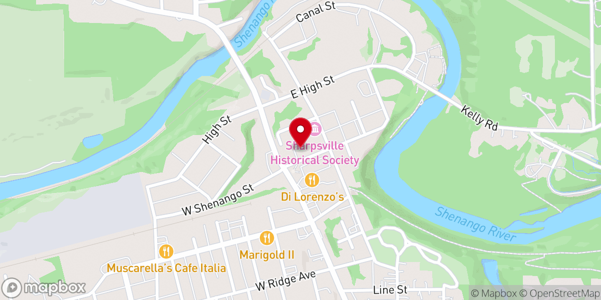 Map showing location of Sharpsville Gardens
