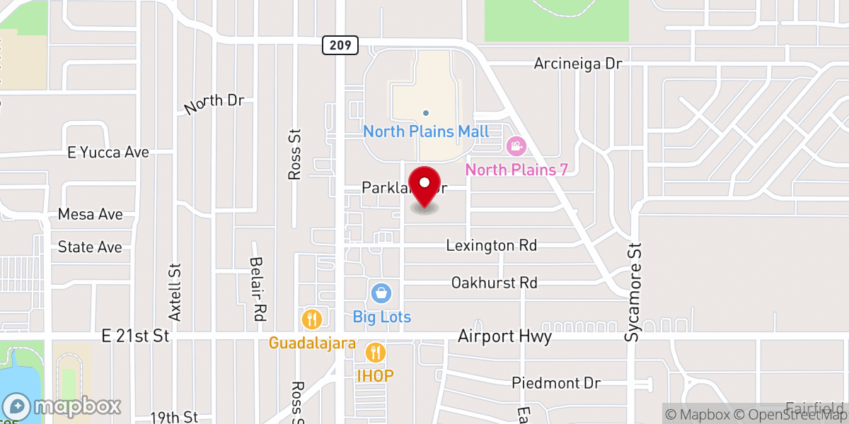 Map showing location of Parkland Baptist Church