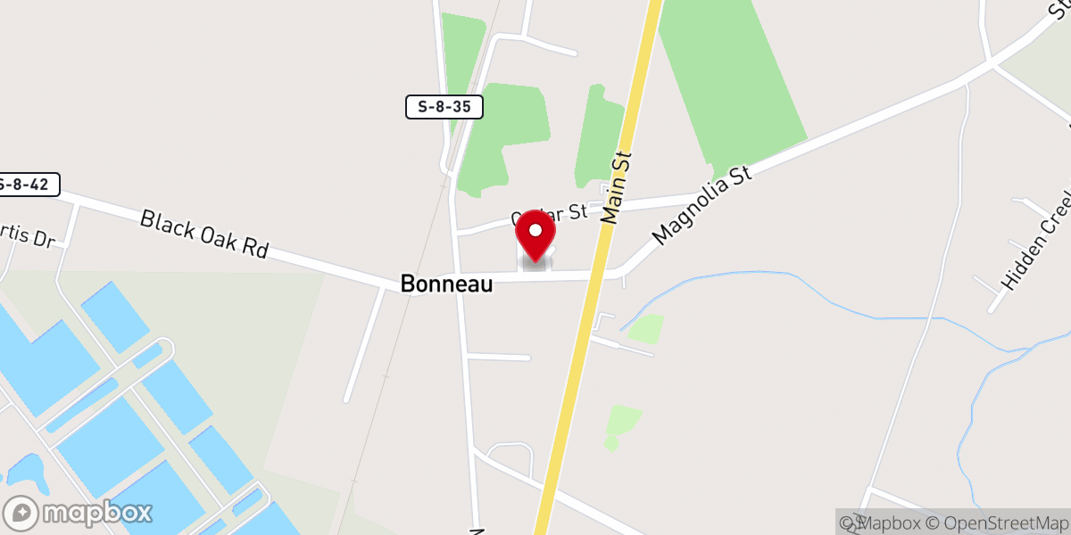 Map showing location of Bonneau Pentecostal Holiness