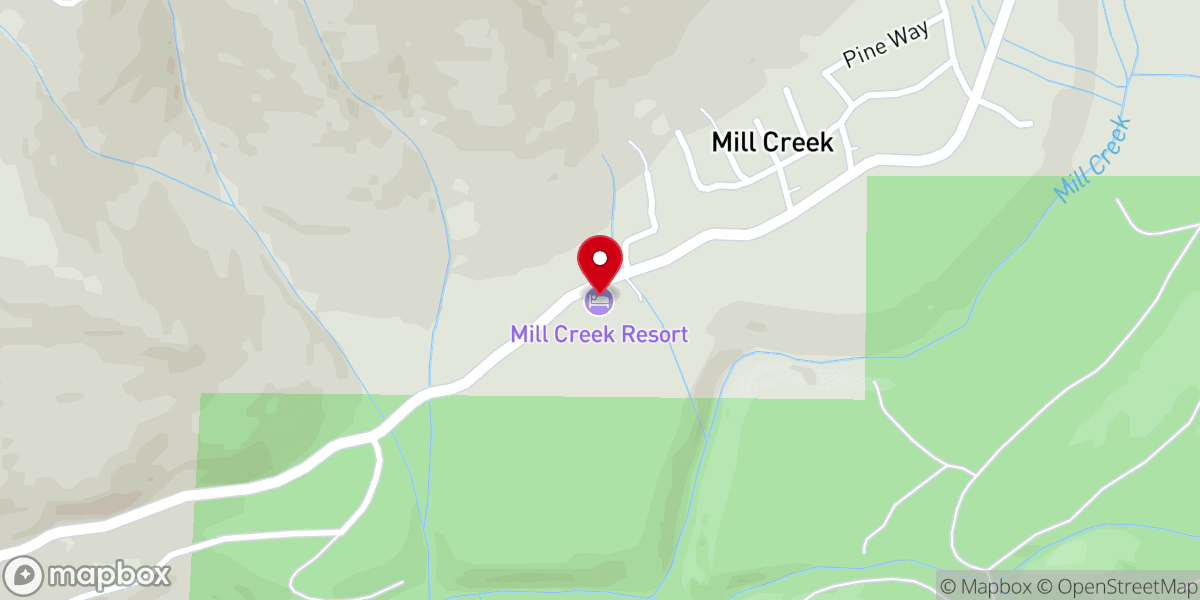 Map showing location of Mill Creek Resort