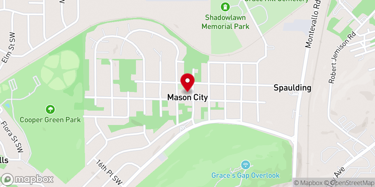 Map showing location of Union Bethel Christian Church