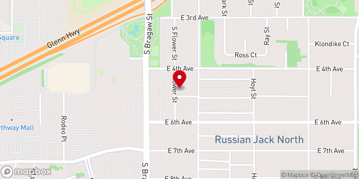 Map showing location of Aurora Baptist Church