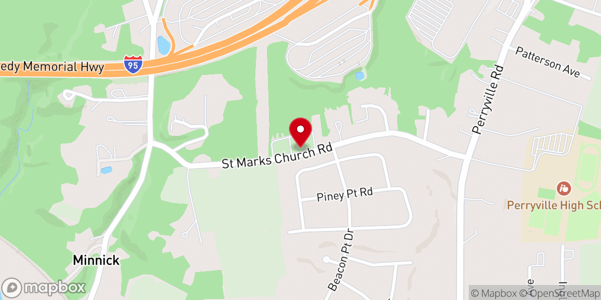 Map showing location of St Mark's Episcopal Church