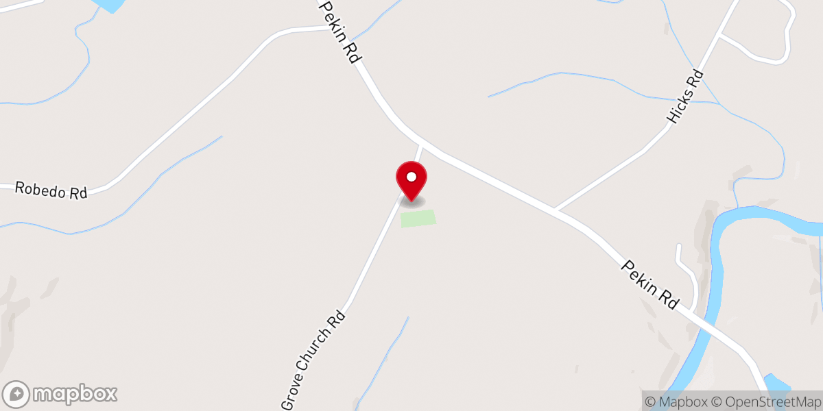 Map showing location of Pleasant Grove Baptist Church