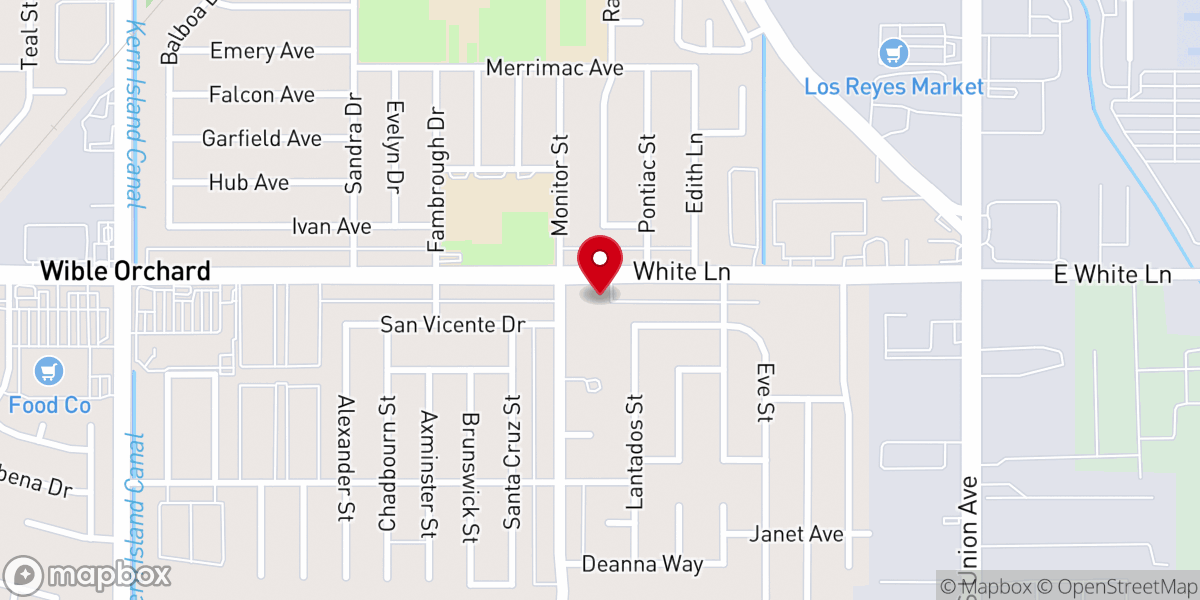 Map showing location of Bakersfield Love Church