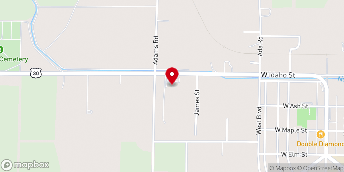 Map showing location of Westside Assembly of God
