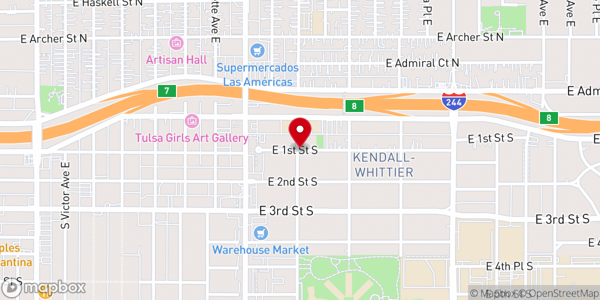 Map showing location of Saint Francis-Guadalupe Church