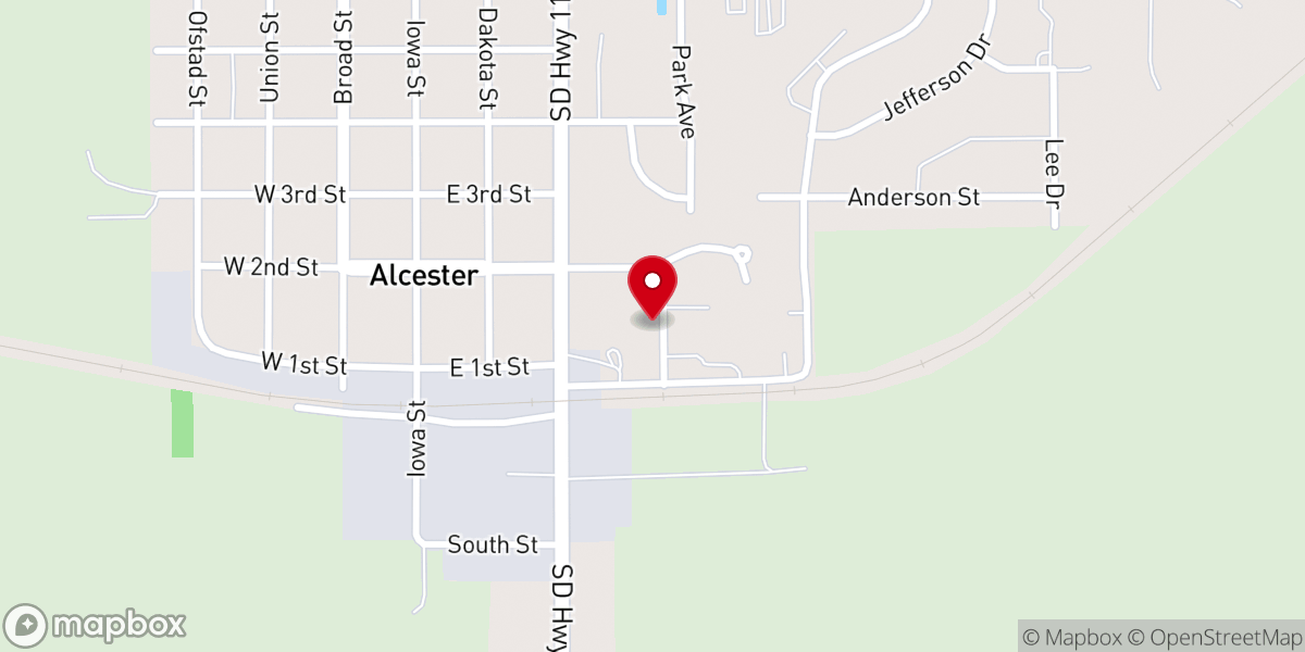Map showing location of Peace Lutheran Church MO Synod