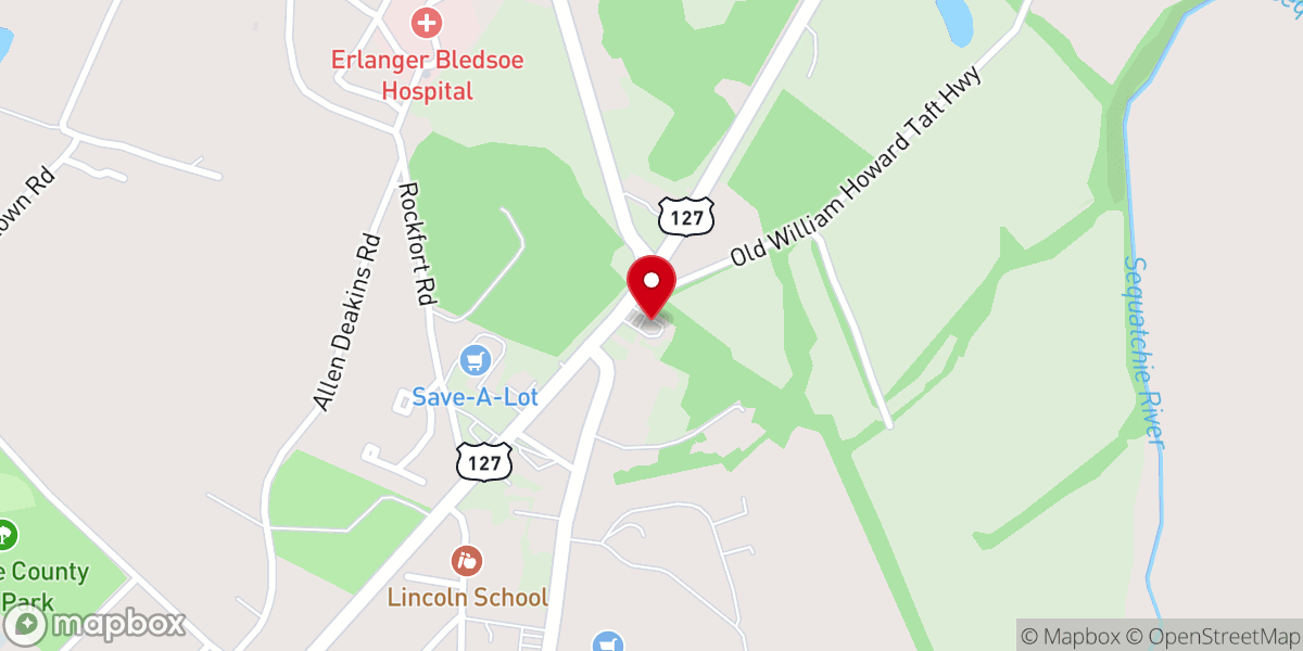 Map showing location of McDonald's