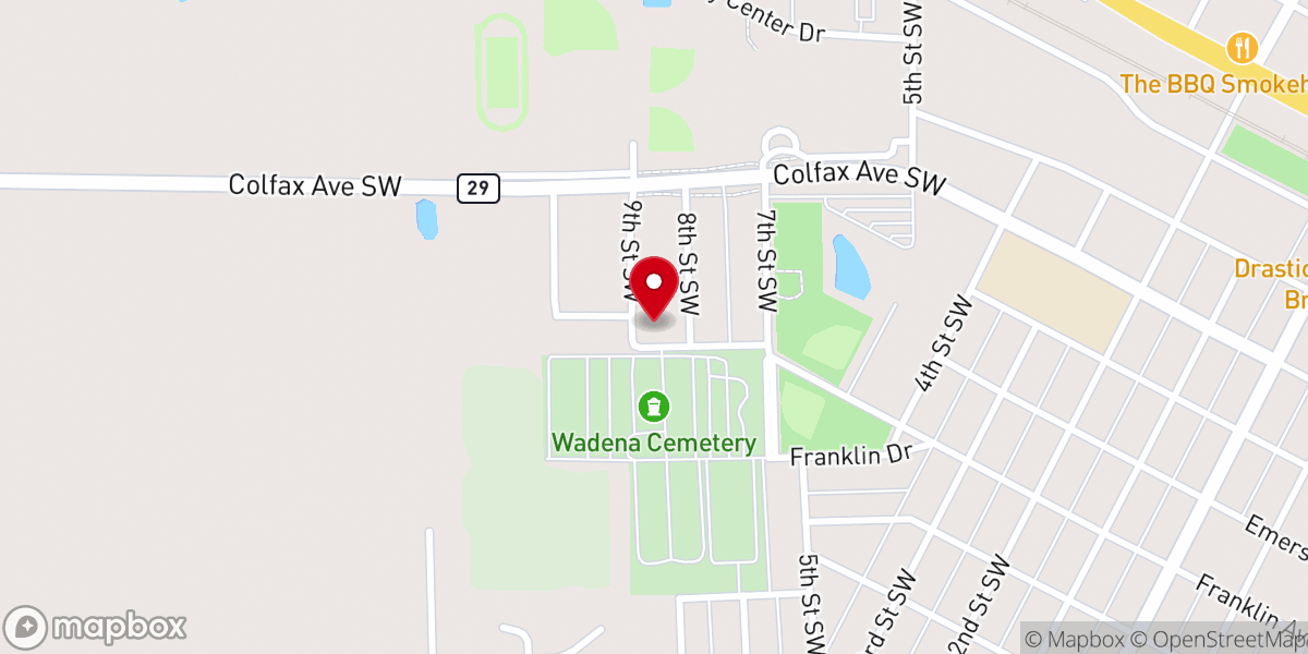Map showing location of St John Lutheran Church