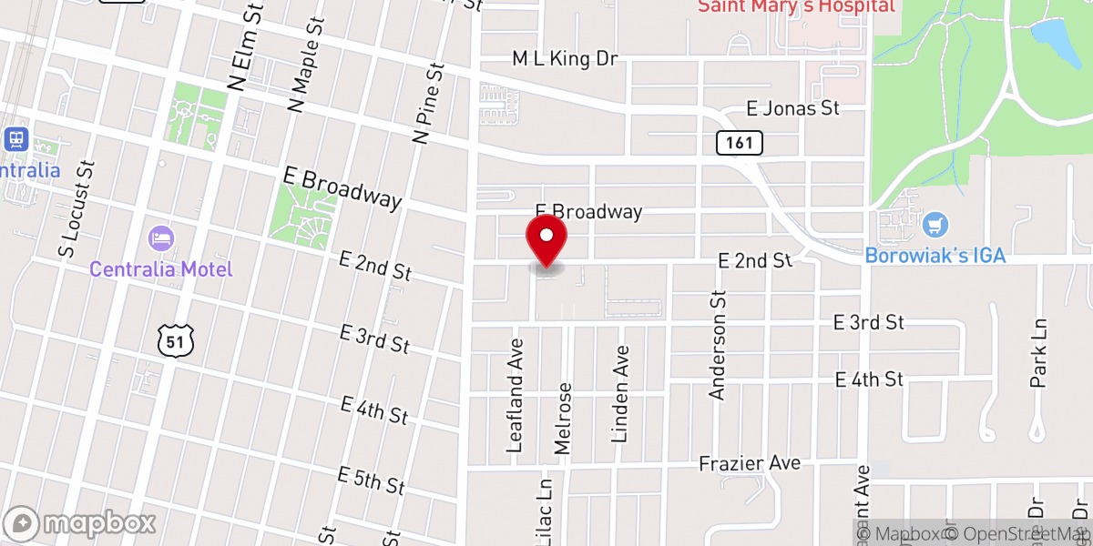 Map showing location of Southern Illinois Dream Center