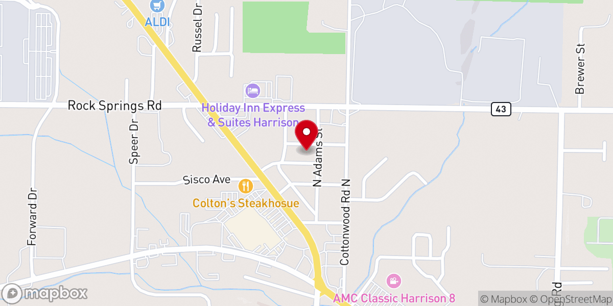 Map showing location of Northvale Baptist Church