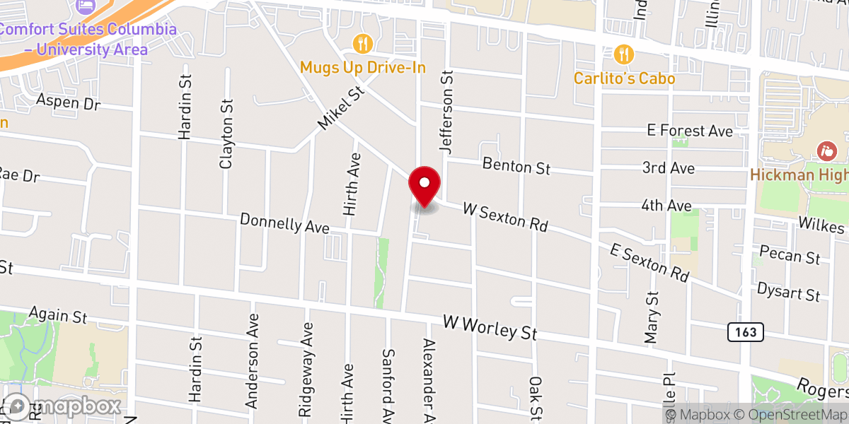 Map showing location of Progressive Missionary Baptist