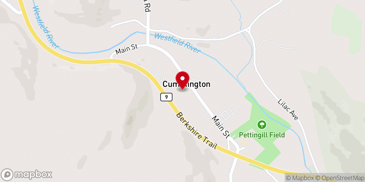 Map showing location of Cummington Community House