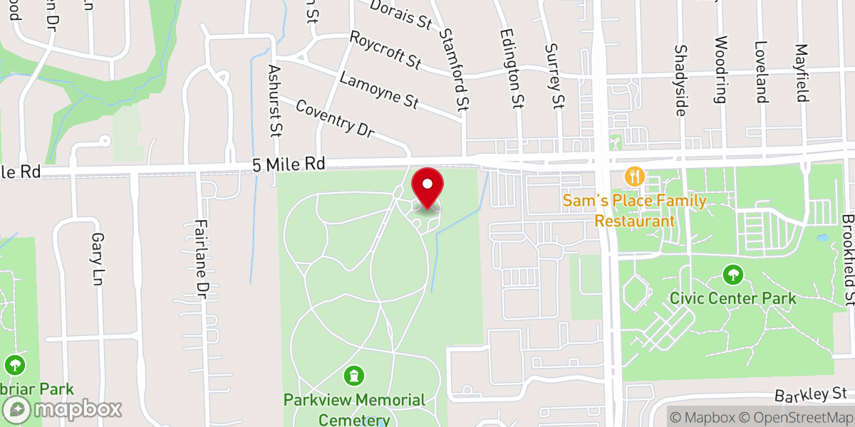 Map showing location of Center Chapel Mausoleum