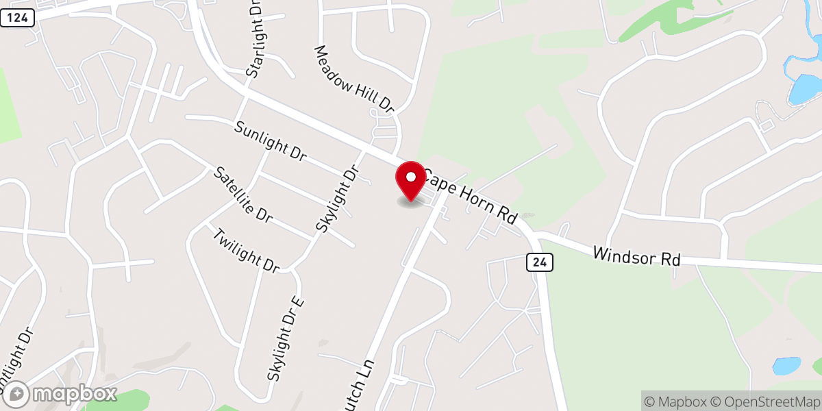 Map showing location of New Life Presbyterian Church