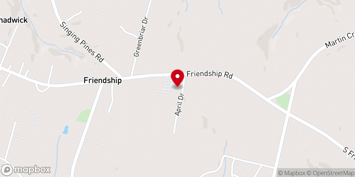 Map showing location of Hepsibah Baptist Church