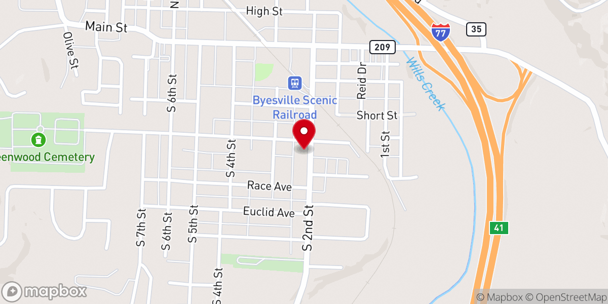 Map showing location of Shalom Baptist Church