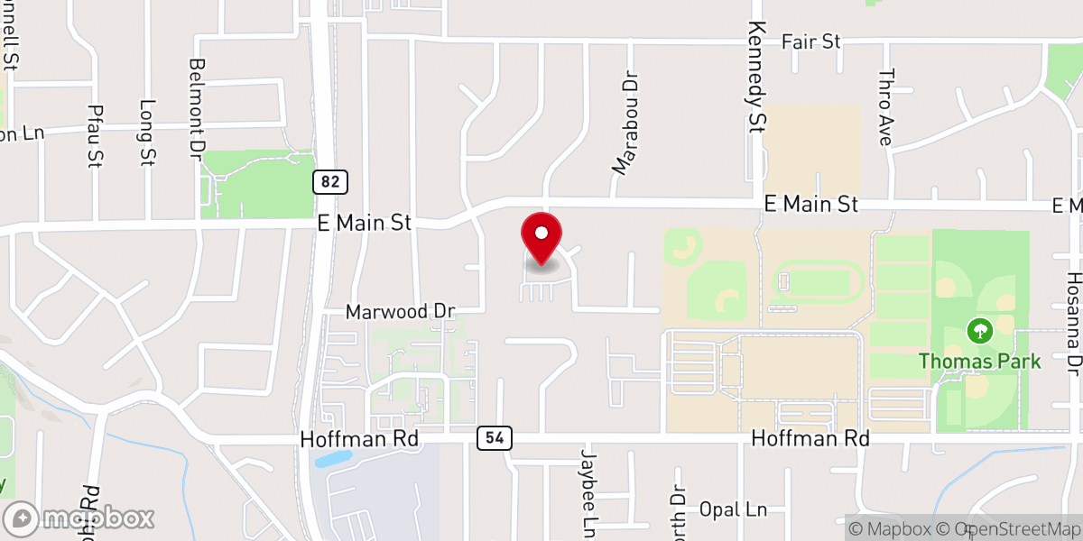 Map showing location of Hilltop United Methodist Church