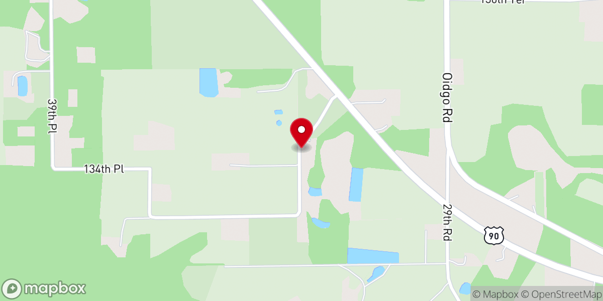 Map showing location of Hearthstone Botanical Gardens