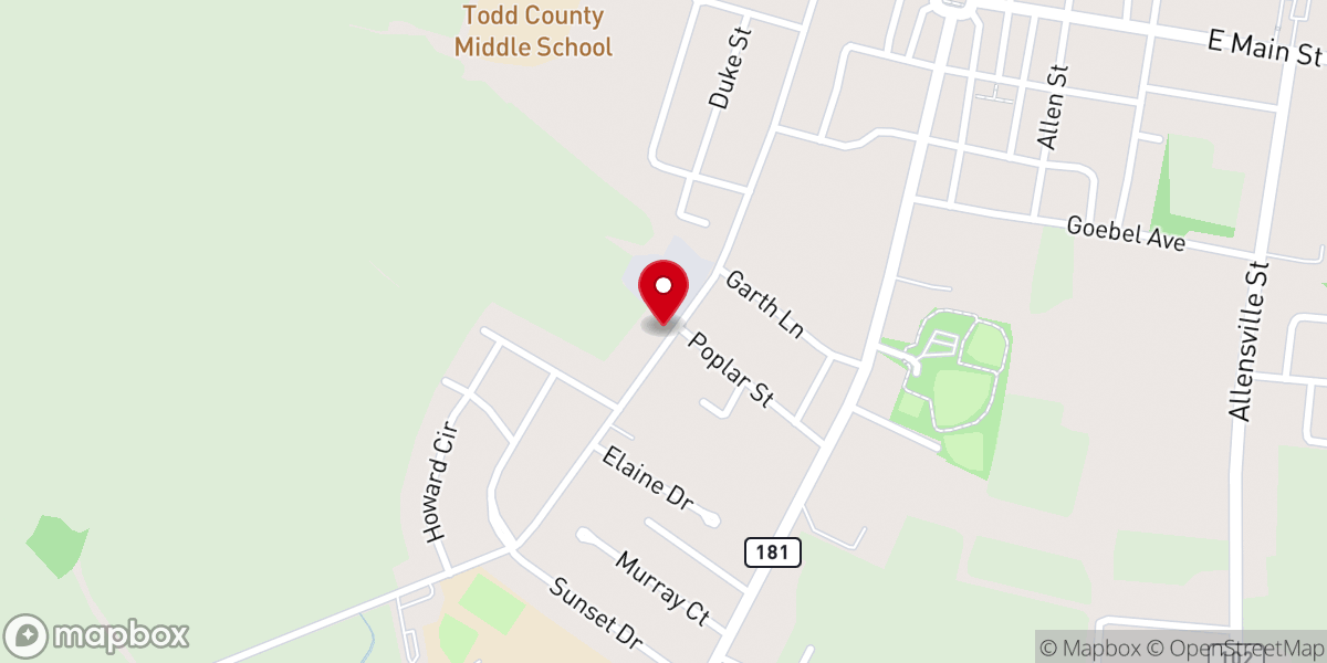 Map showing location of Todd County Interfaith Center