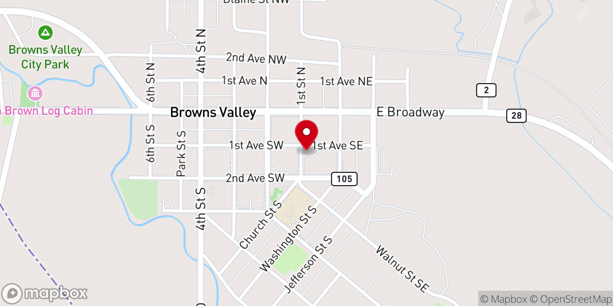 Map showing location of Zion Lutheran Church