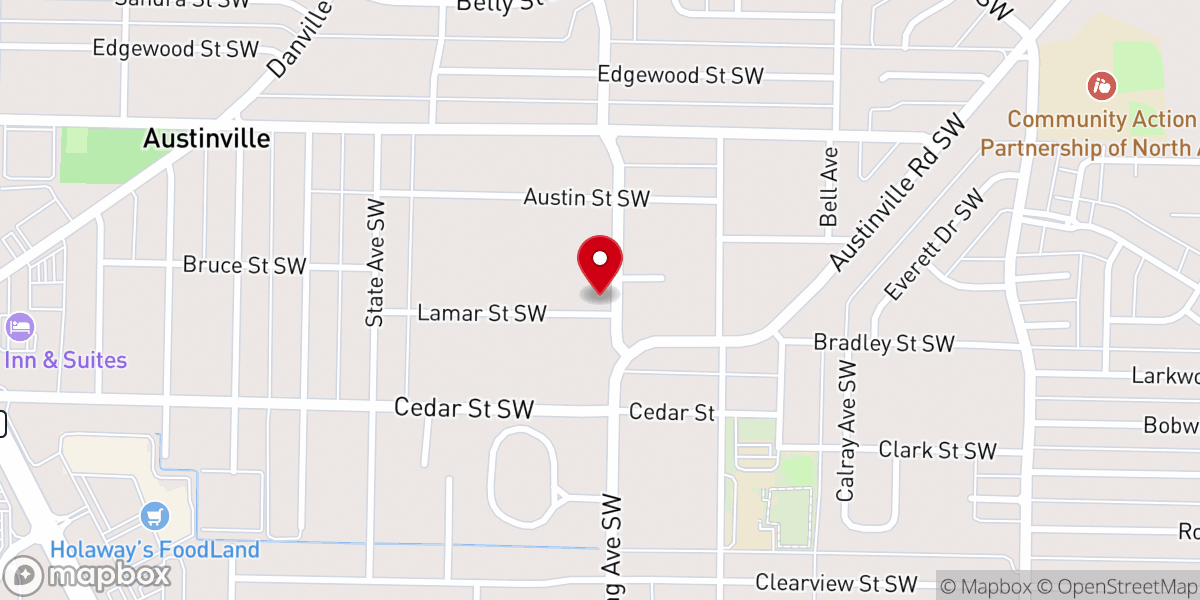 Map showing location of Austinville United Methodist Church