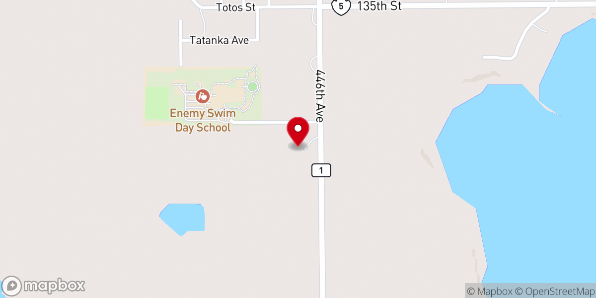 Map showing location of Bethany Baptist Church Waubay