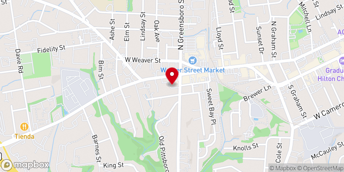 Map showing location of Fifth Season Gardening - Carrboro