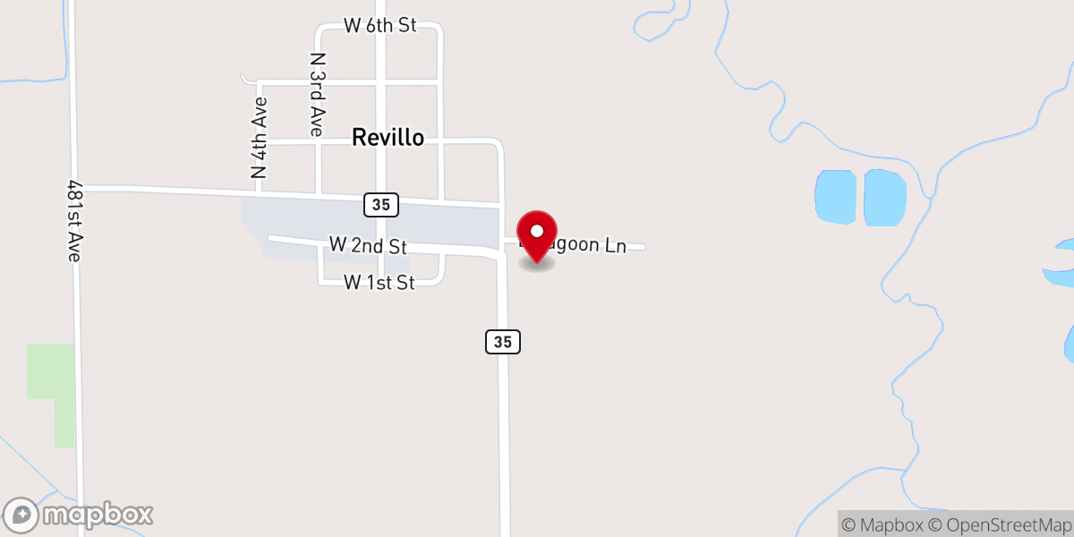 Map showing location of St. John's Lutheran Church