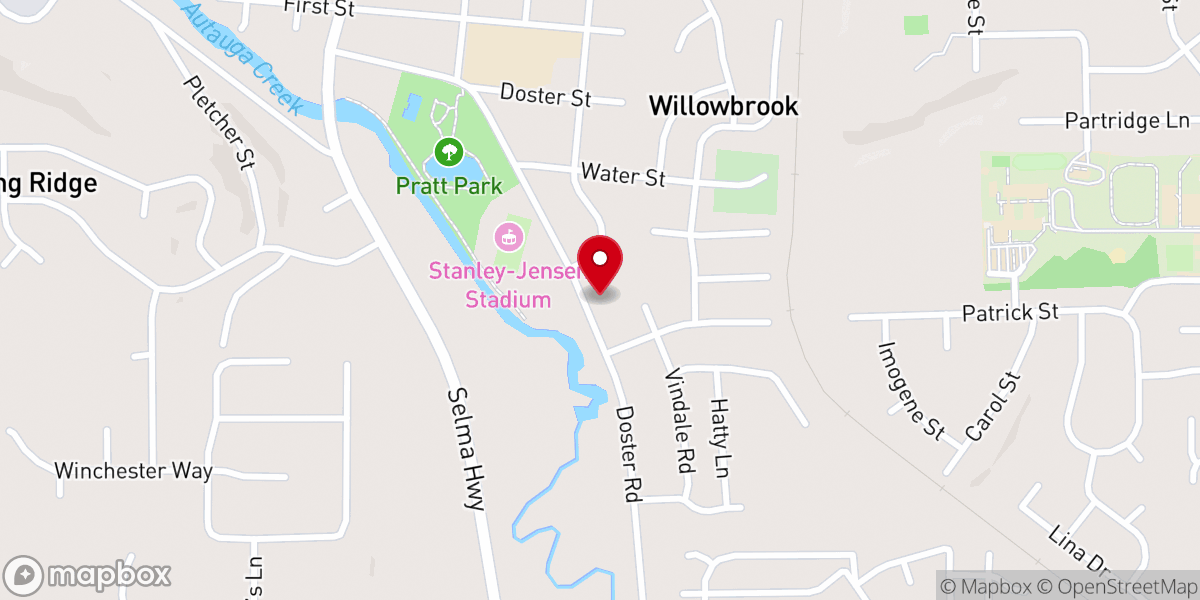 Map showing location of Pilgrim Rest Missionary Baptist Church