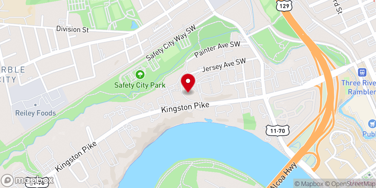 Map showing location of Tennessee Valley Unitarian Universalist Church